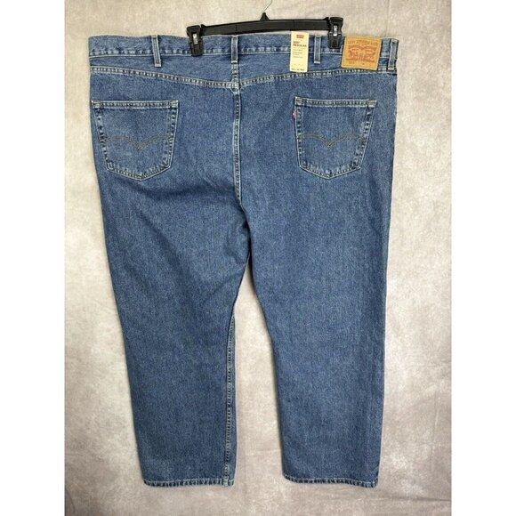 Levis 505 Jeans Mens 54x30 Blue Regular Straight Leg Denim Cotton Stretch NEW - Picture 2 of 8